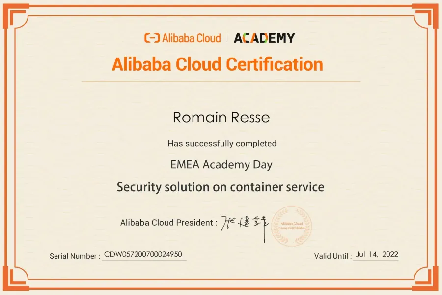 EMEA Academy Day — Security Solution on Container Service